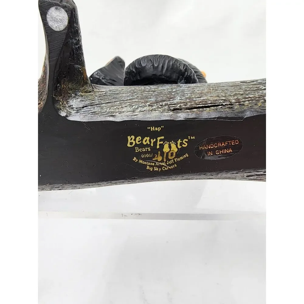 Bearfoots Bears Hap On Log Arms Up 6 x 6.5